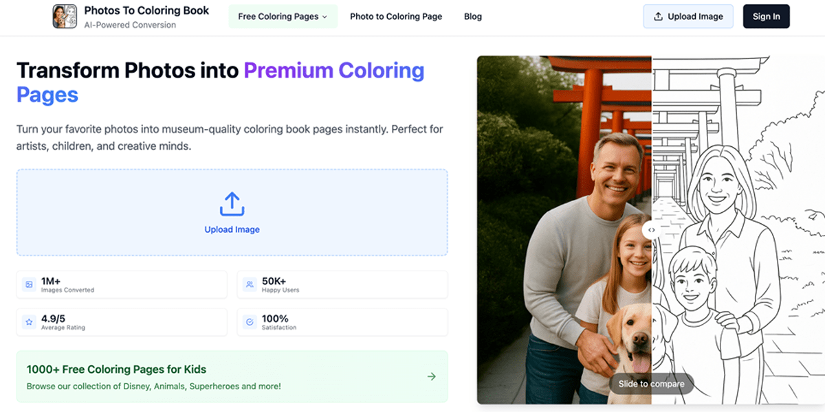 Photos to Coloring Books